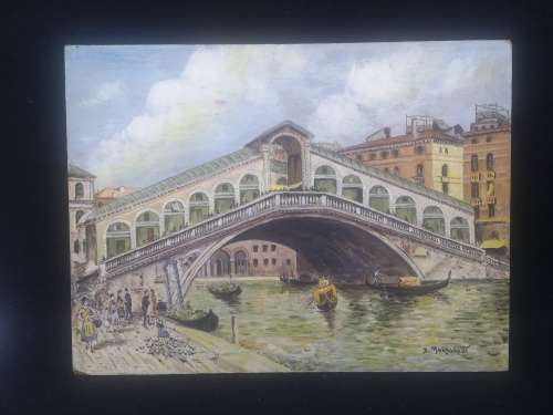 Oil on wooden board - Vintage painting