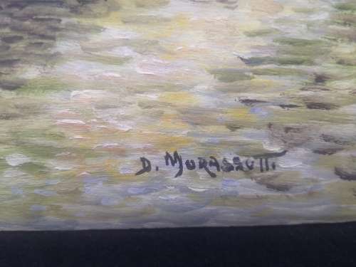 Oil on wooden board - Vintage painting