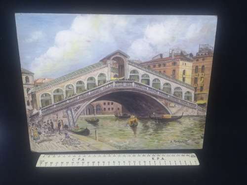 Oil on wooden board - Vintage painting