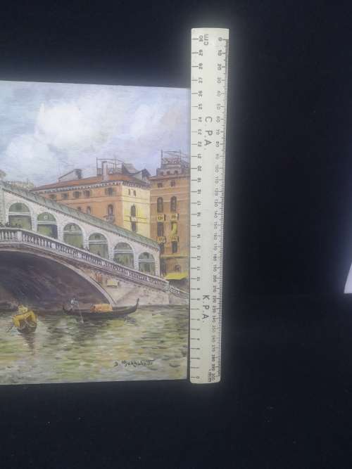 Oil on wooden board - Vintage painting