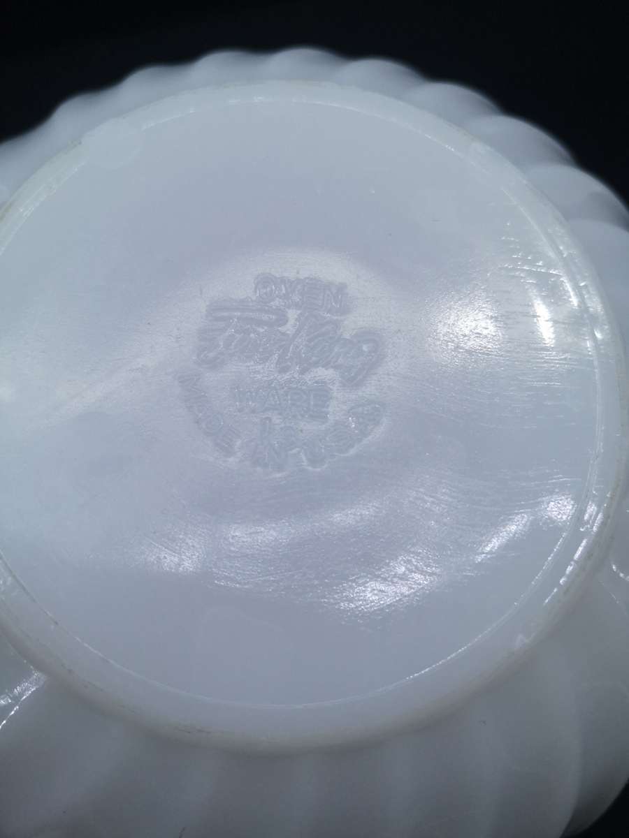 Vintage Fire King white swirl bowl made in USA