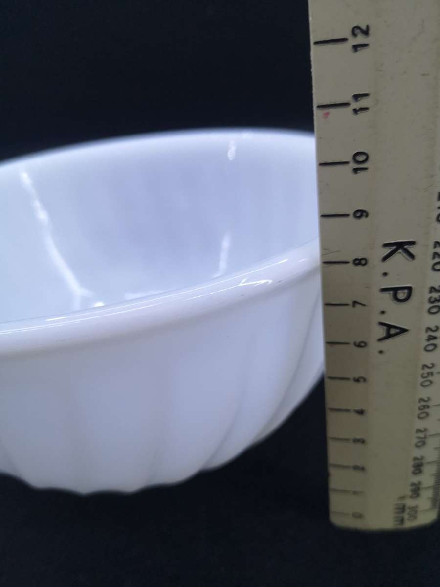 Vintage Fire King white swirl bowl made in USA