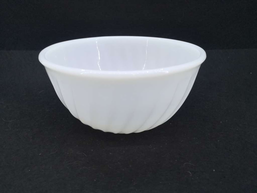 Vintage Fire King white swirl bowl made in USA