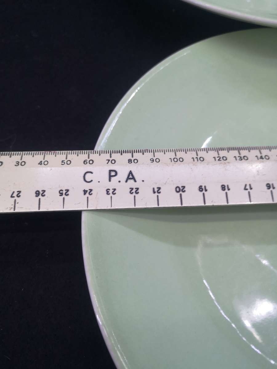 Continental China green dinner plates