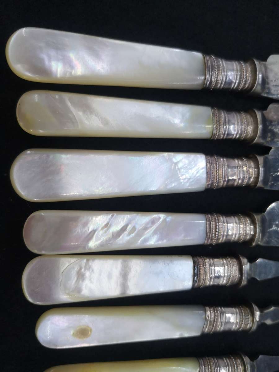 Mother of pearl fish knifes and forks set