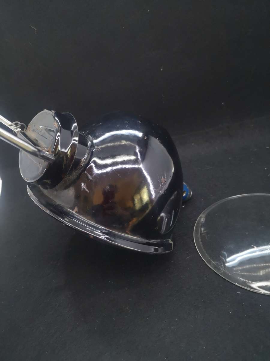 Vintage White Enamel Fisherman`s Gas Lamp with extra replacement glass