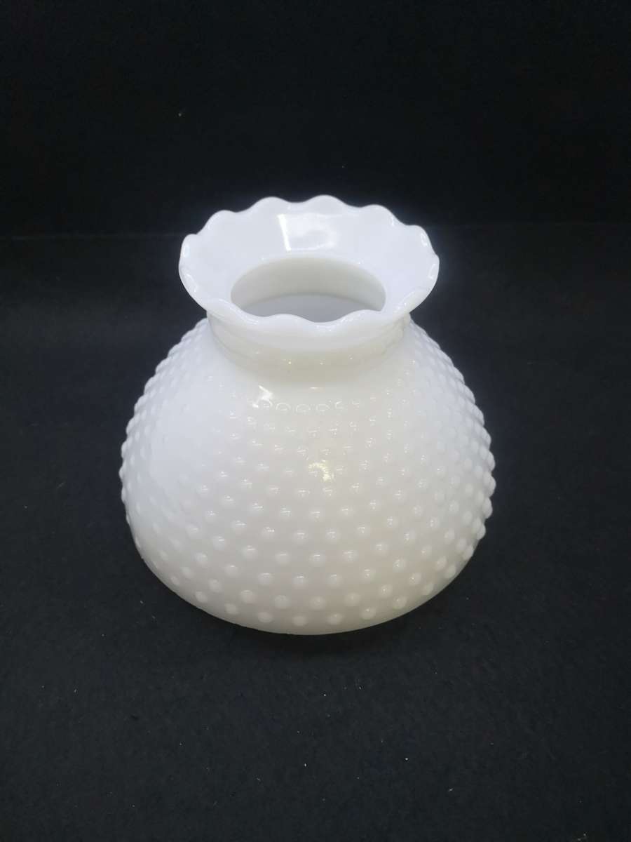 Hobnail milk glass lamp shade