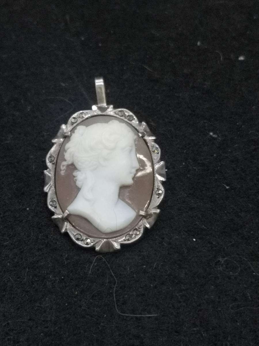 High craftmanship Cameo brooch/pendant set in silver