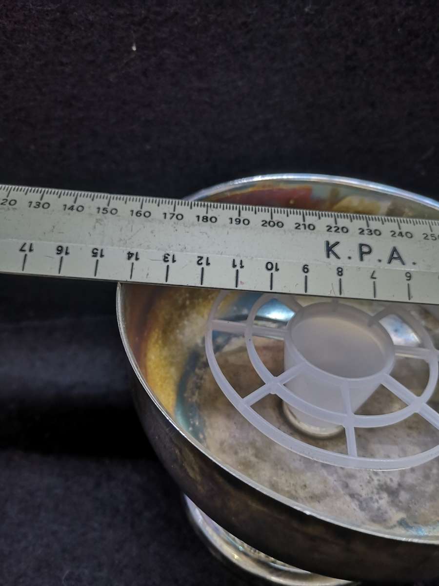 Vintage plated silver vase with flower frog