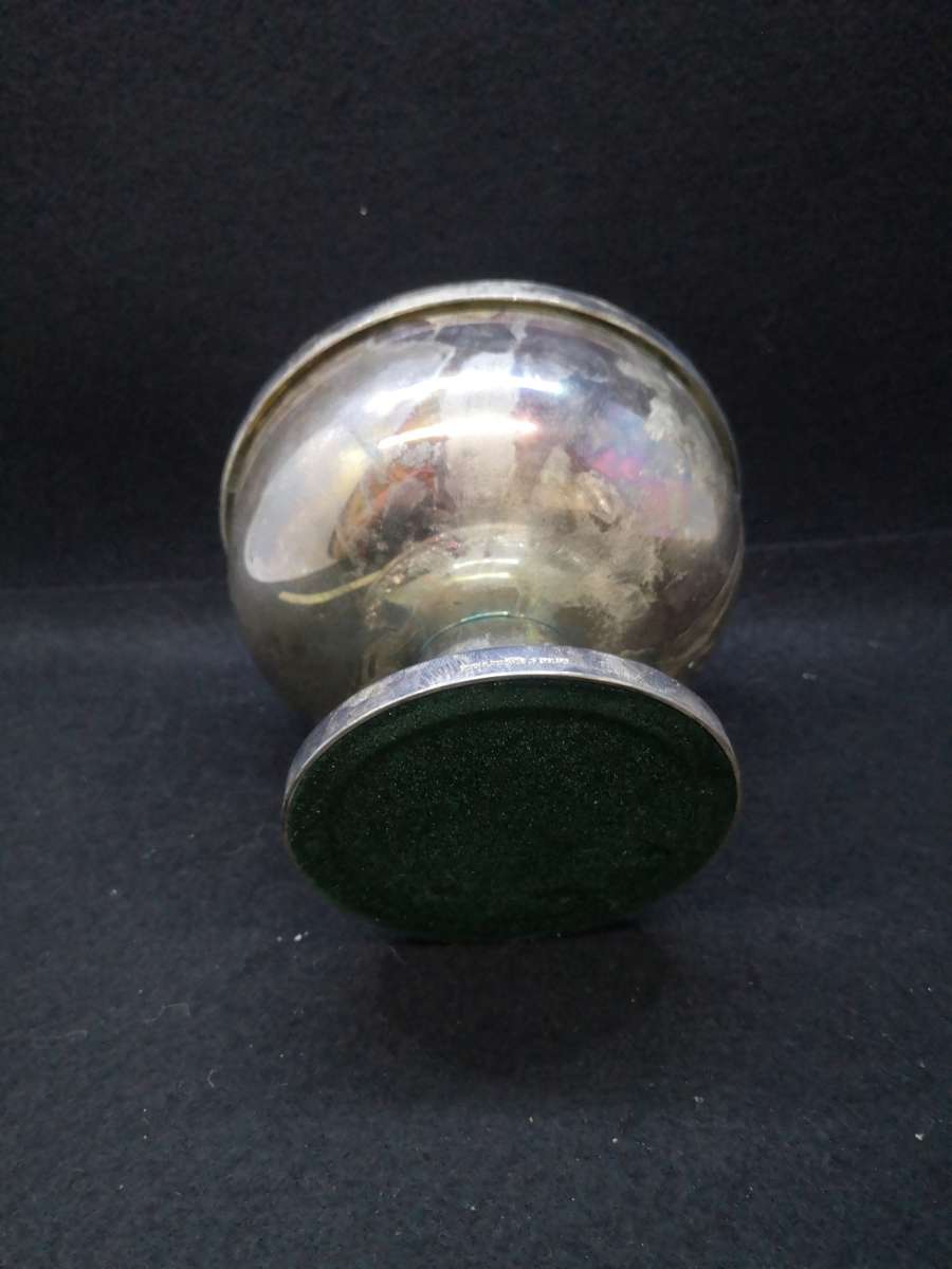 Vintage plated silver vase with flower frog