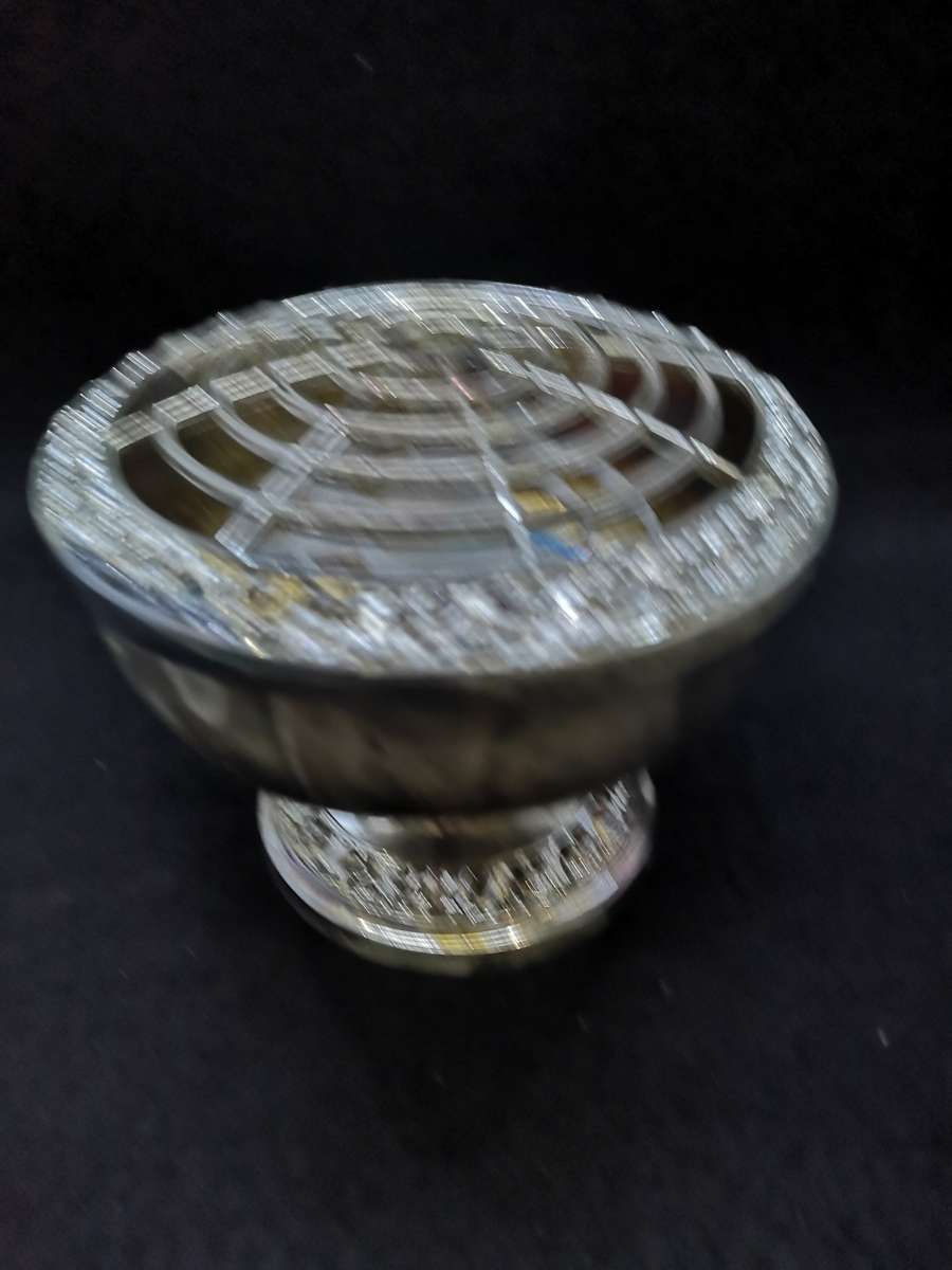 Vintage plated silver vase with flower frog