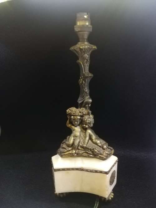 Angel and marble lamp