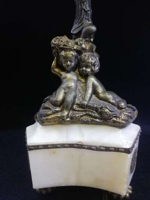 Angel and marble lamp