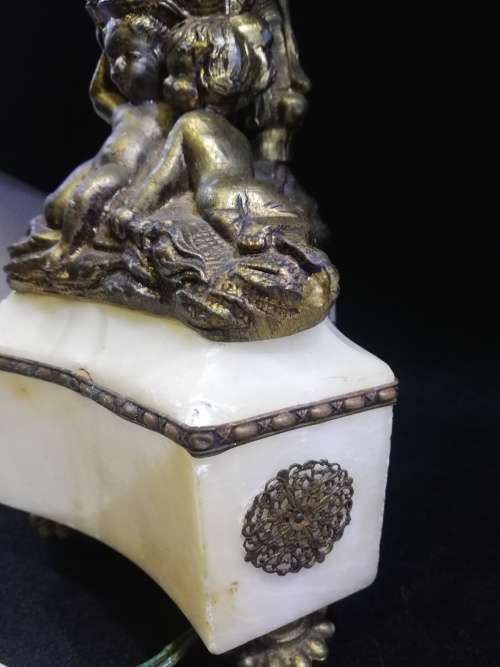 Angel and marble lamp