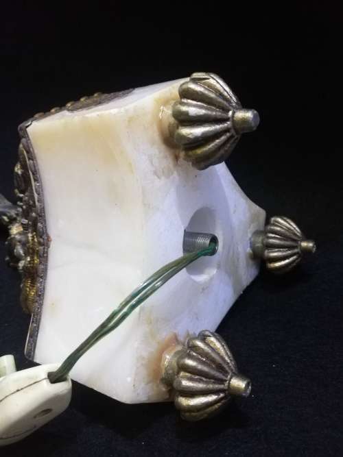 Angel and marble lamp