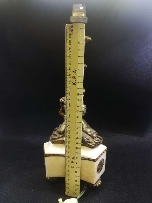 Angel and marble lamp