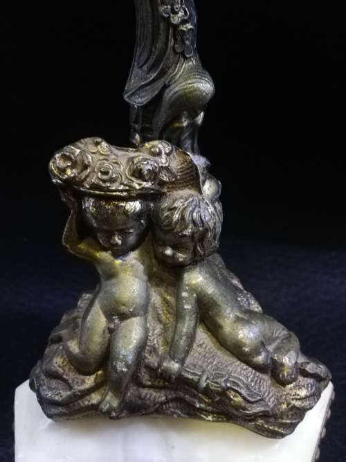 Angel and marble lamp