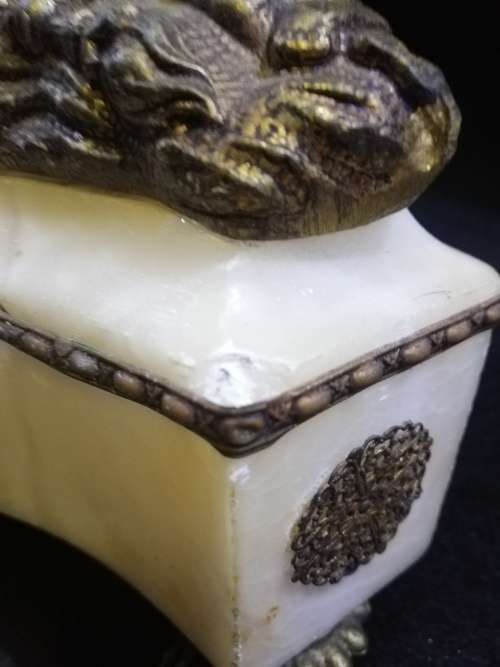 Angel and marble lamp