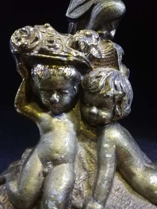 Angel and marble lamp