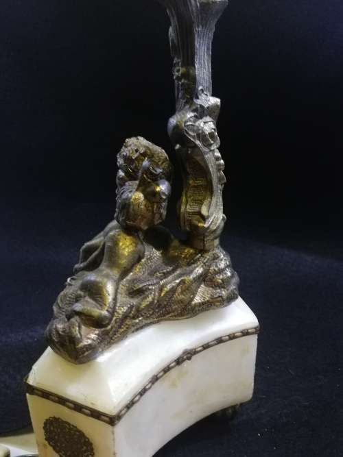 Angel and marble lamp