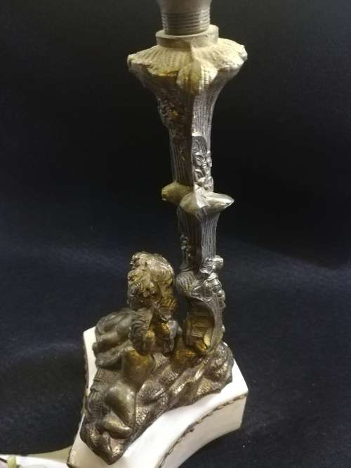 Angel and marble lamp