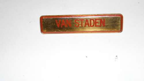 SADF STEPOUT NAME PLATE VAN STADEN ALL PINS