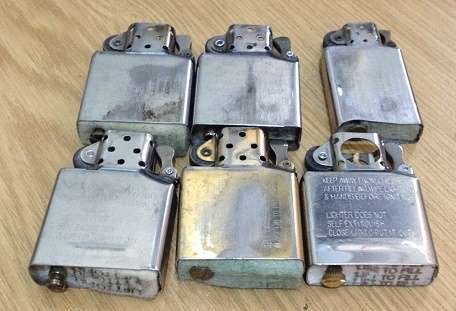 Zippo Lighter Inserts 1 x Lady and Pipe and a Vintage Zippo Case and a Harley Davidson front Plate