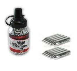 Special 10 x 12gram gas + 1500 Umarex steel 4.5mm BB Bullets
