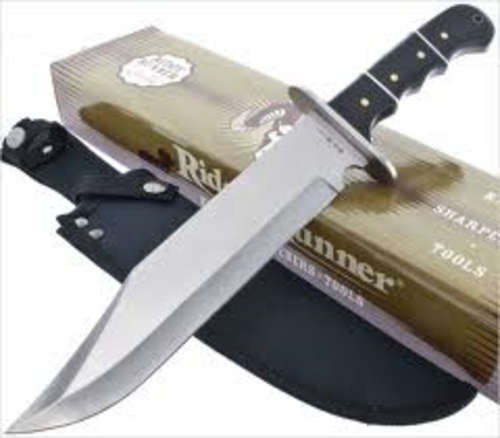 Ridge Runner Coyote Run Finger Groove Bowie Knife Hunting