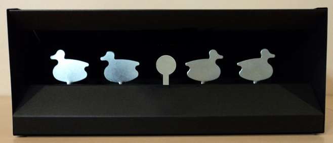 Ducks in a Row Pellet trap with magnetic release, HIT THE MIDDLE AND CARRY ON.