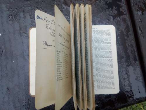 Olive Wood Servicemen Pocket Bible from World War II