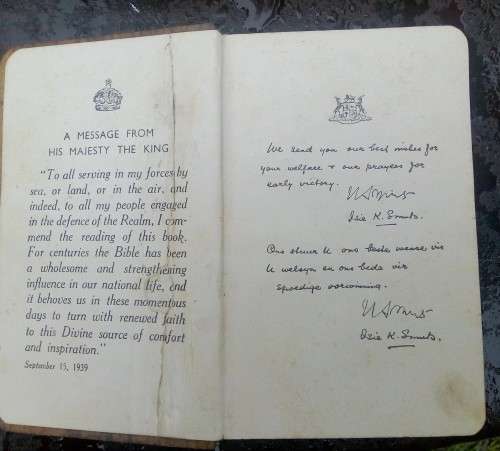 Olive Wood Servicemen Pocket Bible from World War II