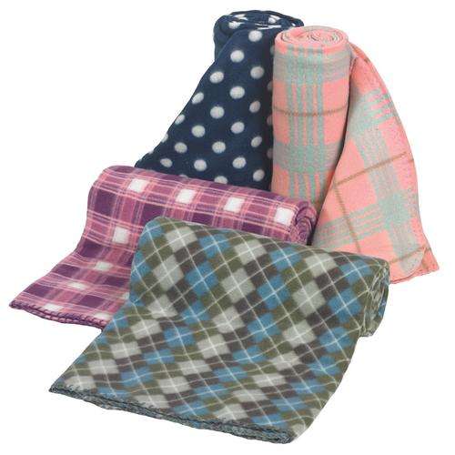 Mainstays Polar Fleece Throw:  Blue and White