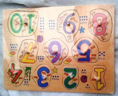 Wooden Number Puzzle A4 Size