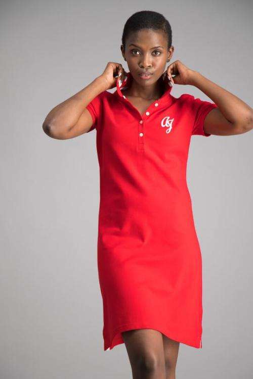 Aca Joe Red Ladies Signaute Dress - Medium