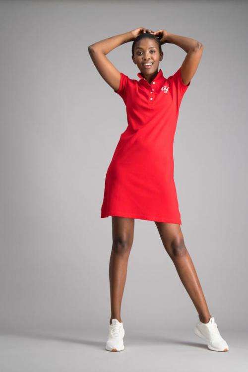 Aca Joe Red Ladies Signaute Dress - Medium