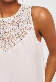 MANGO Lace Panel Tie Behind Top - size medium