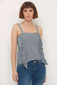 MANGO blue striped shirt - size Medium