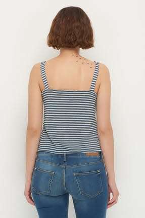 MANGO blue striped shirt - size Medium