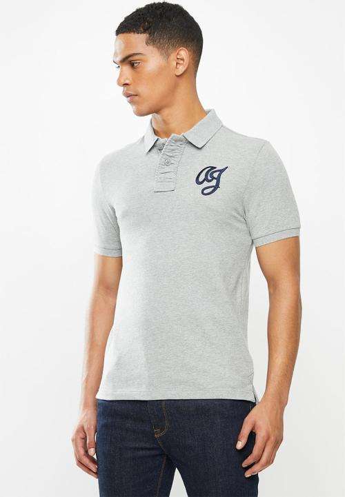 ACA JOE mens grey golfer - big logo