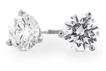 0.60 CT ROUND E VS DIAMOND STUD EARRINGS MARTINI W/CERT