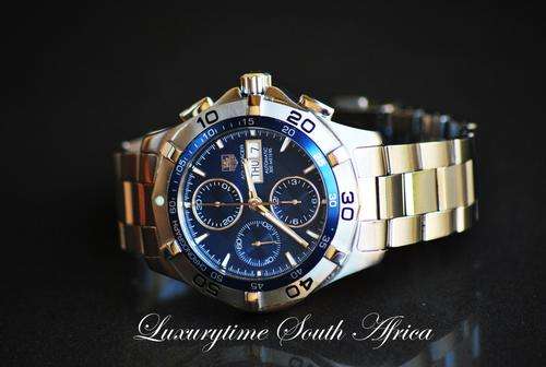 Tag Heuer Aquaracer Automatic Chronograph Day-Date**Lovely Blue dial R1 NO RESERVE**