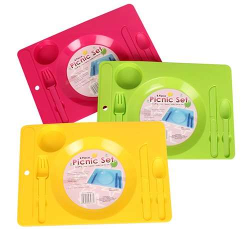 1 X  OUTDOOR PICNIC TRAY [4 piece]