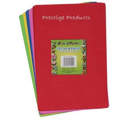 10 piece Foam Art & Craft Sheets