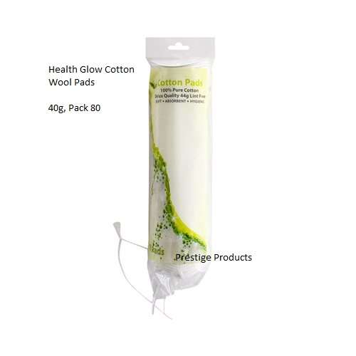 1 x Health Glow Cotton Wool Pads  40g, Pack 80