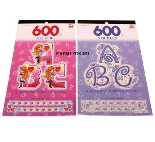 1 x Booklet of 600 ABC Stickers Plus Borders & Accents
