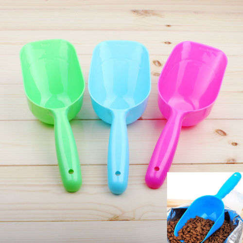 1pcs New Plastic Pet Dog Cat Bird Rabbit Ferret Food Feeder Bowl Scoop Shovel