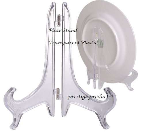 4 X Plate Stands  Transparent Plastic