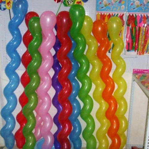 6 pc SPIRAL BALLOON PACK - BLOWS UP TO 150cm