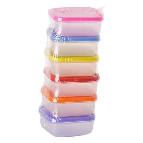 Plastic Container  6 Piece, 80ml, 5.5x5.2cm, Assorted